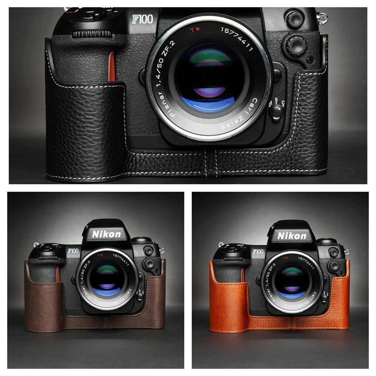 Custodia Per Mezza Fotocamera In Vera Pelle Fatta A Mano Con Strato Superiore Per Nikon F80