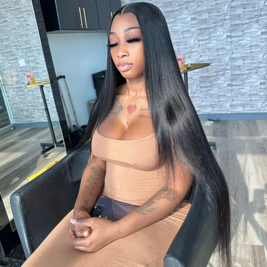 

13x6 Hd Lace Frontal Wig Transparent 30 Inch Bone Straight Lace Front Wigs Human Hair Brazilian Wigs For Black Women