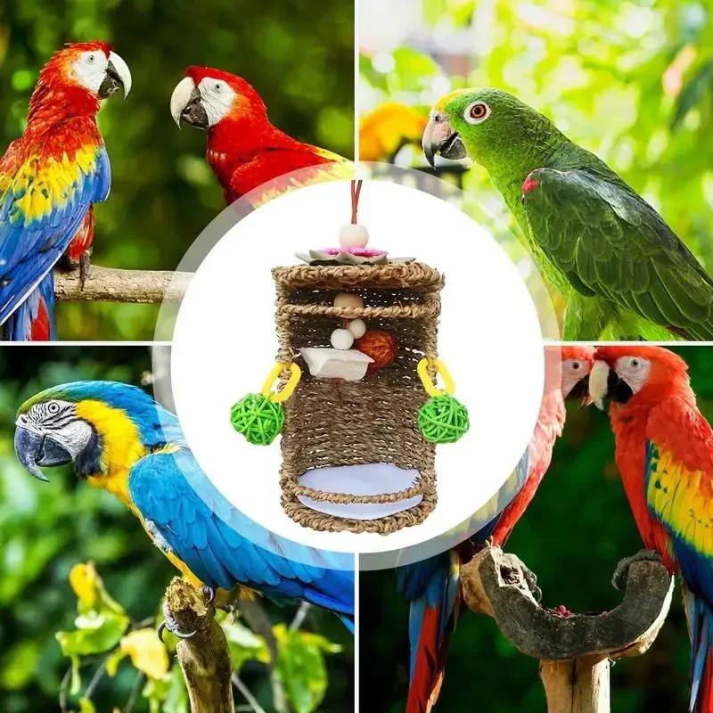 Bird Nest Snuggle Hut Bird Tent Hammock Hang Nest Breathable Seagrass House Hang Swing Toy Small Birds Conures bird toys,bird nest