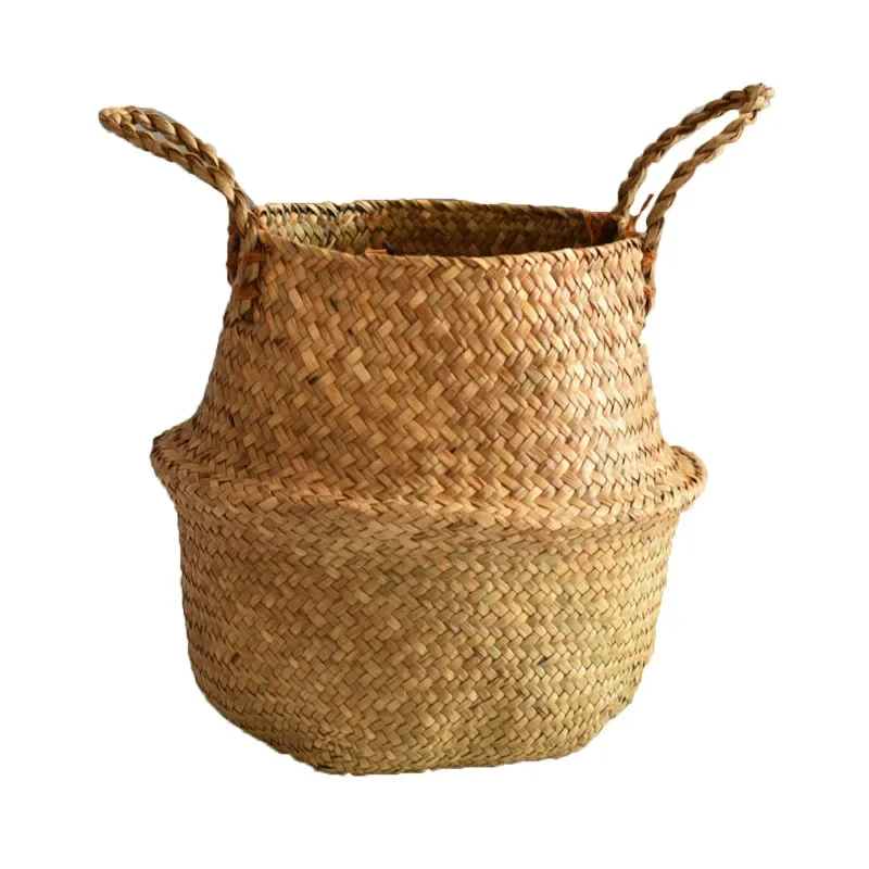Wicker Storage Basket Flower Baskets Laundry Storage Decorative Basket Rattan Flower Pot Garden Planters Household Organizer 5
