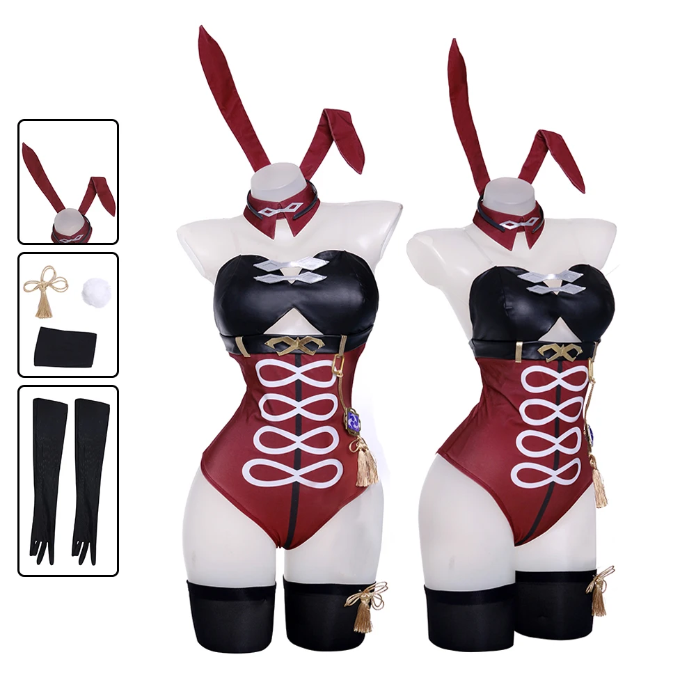 

COS-KiKi Anime Genshin Impact Beidou Bunny Girl Game Suit Cosplay Costume Sexy Lovely Jumpsuits Uniform Easter Party Outfit