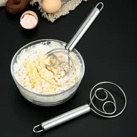 Jxmall-Fouet à pâte en acier inoxydable, mélangeurs de farine avec trou de confrontation, outils de cuisine pour la cuisson de gâteaux, nouveau 5