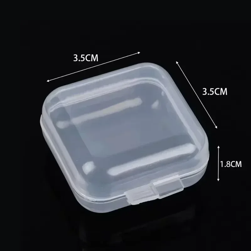 1-100PCS Mini Storage Box Transparent Square Small Plastic Boxes for Earrings Rings Jewelry Packaging Storager Jewelry Organizer
