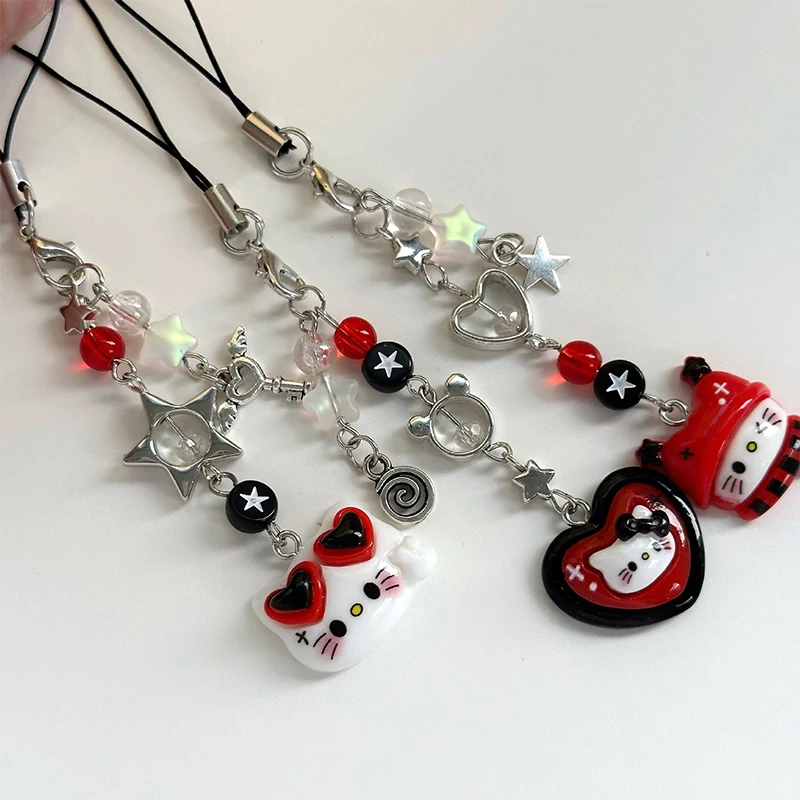 

Кукла Sanrio, подвеска для телефона, мультяшный браслет Kuromi Cinnamoroll, телефонная цепочка, милые аксессуары, креативный подарок для любимых