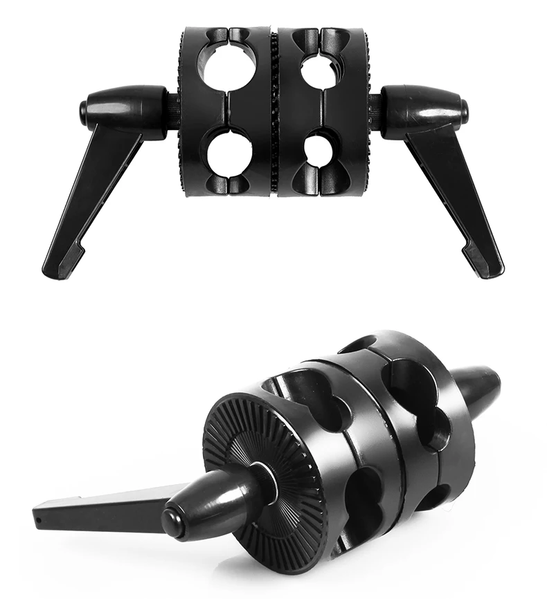 Swivel Dual Head Grip Holder Bracket For Photo Studio Boom Reflector Arm Support Dual Grip Head Angle Clamp Photography pole
