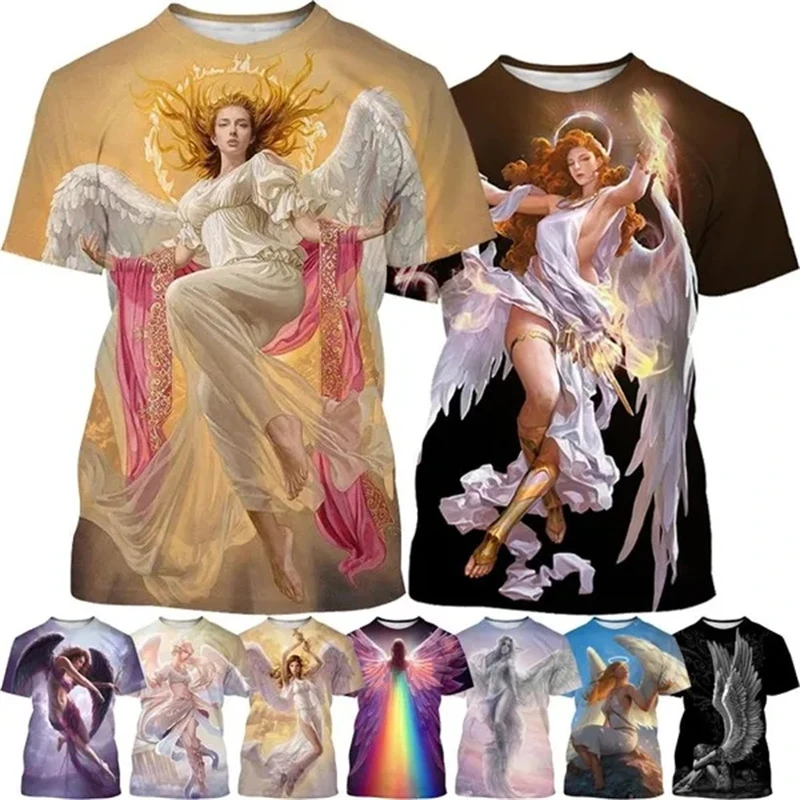 

Beautiful Angel Wings 3D Printed T Shirt For Men Clothes Casual Streetwear Women T-Shirt Oversized Fashion Tshirt O-Neck Y2k Top