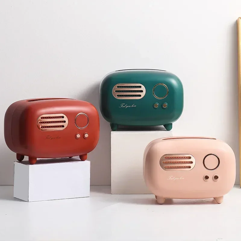 

Model Box Box Paper Case Holder Dispenser Napkin Desktop Radio Storage Organizer Paper Household Tissue Tissue Retro Storage