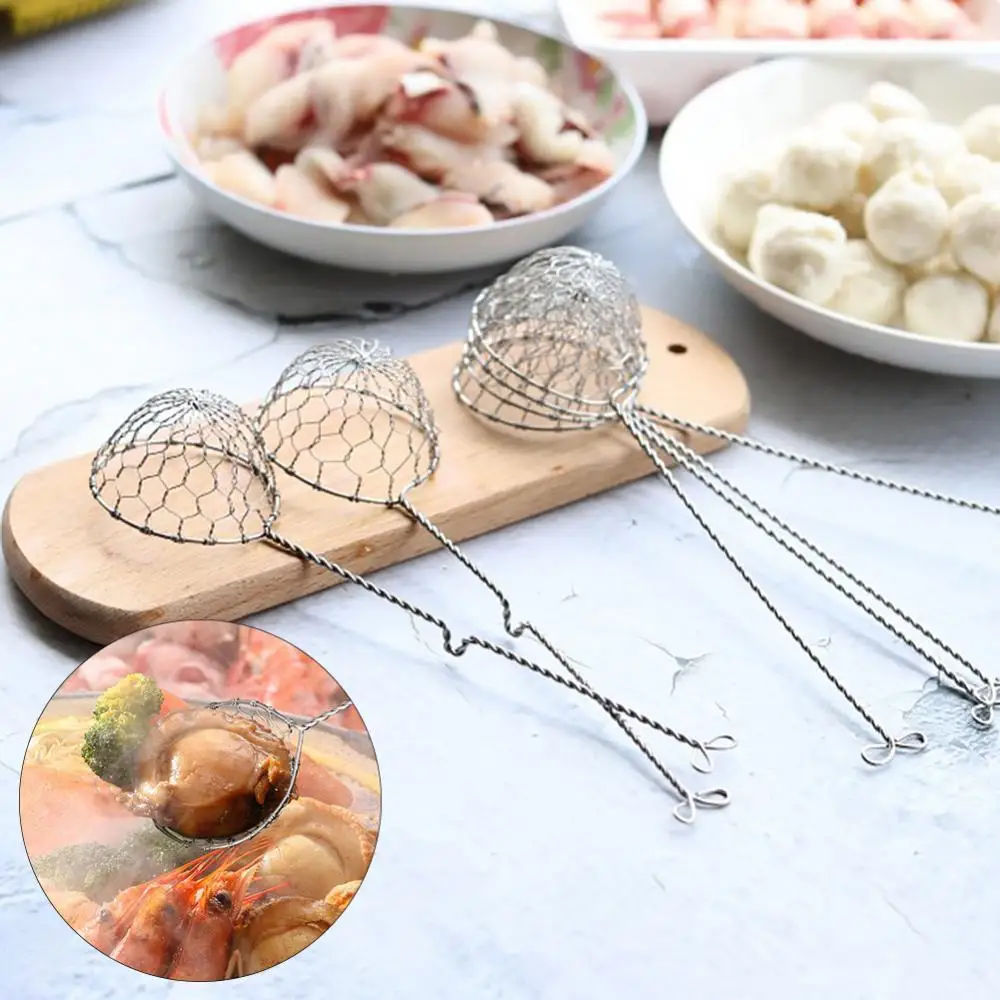 

Stainless Steel Wire Fine Mesh Sieve Fondue Strainer Multi-Functional Filter Spoon Kitchen Gadgets Cook Tools
