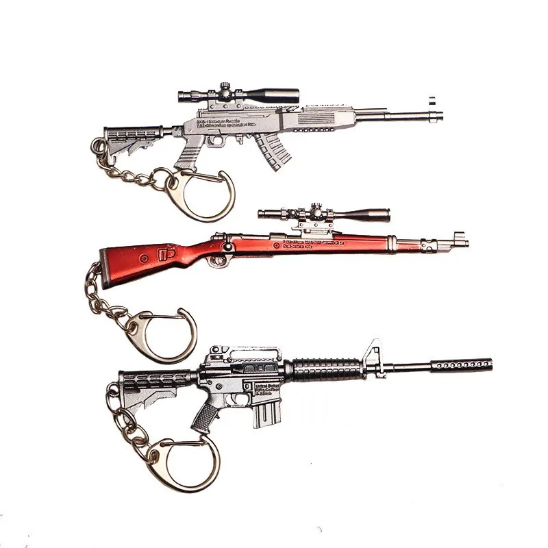 Toy Gun Key Chain Alloy Toy Gun Model Pendant Car Key Chain Car Ring Men's Best Gift Events Beautiful Little Gift