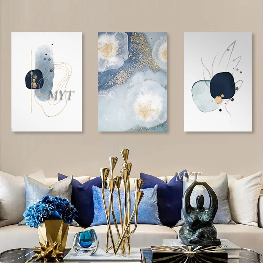 

High Quality Modern Oil Painting Creative Mix Abstract Wall Canvas Artwork Unframed 3PCS Hand-painted Pictures Art Showpiece