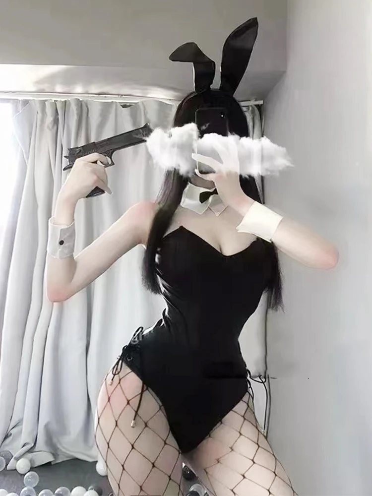 

Sexy Lingerie Kawaii Bunny Cosplay Costume Sexy Cute Bunny Girl Faux Leather Material Rabbit Women Set Anime Cosplay Costume