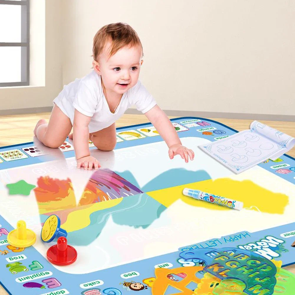 Magic Water Drawing Mat Coloring Doodle Mat with Magic Pen Montessori Toys Painting Board Educational Toys Water Canvas for Kids