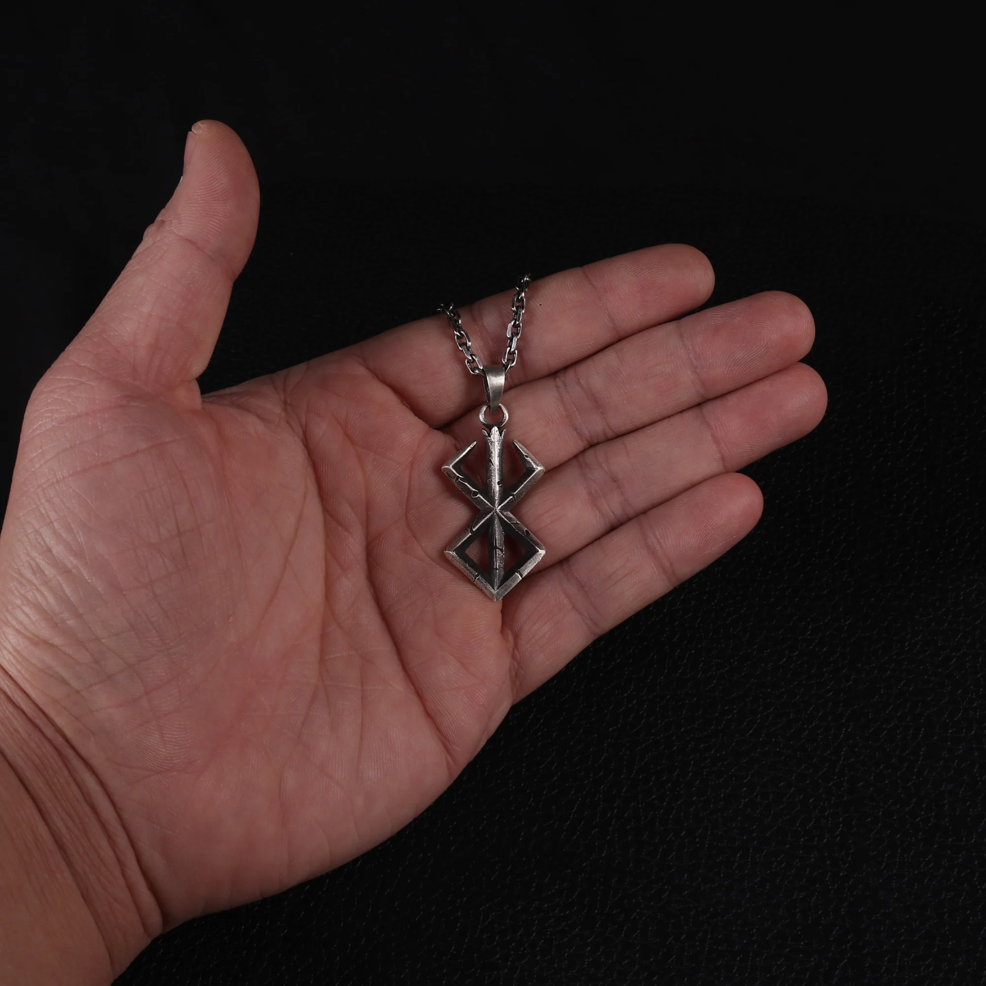 4cm Handmade 925 Sterling Silver Sacrifice Necklace Brand of Sacrifice Pendant LARP Jewelry Gift For Him
