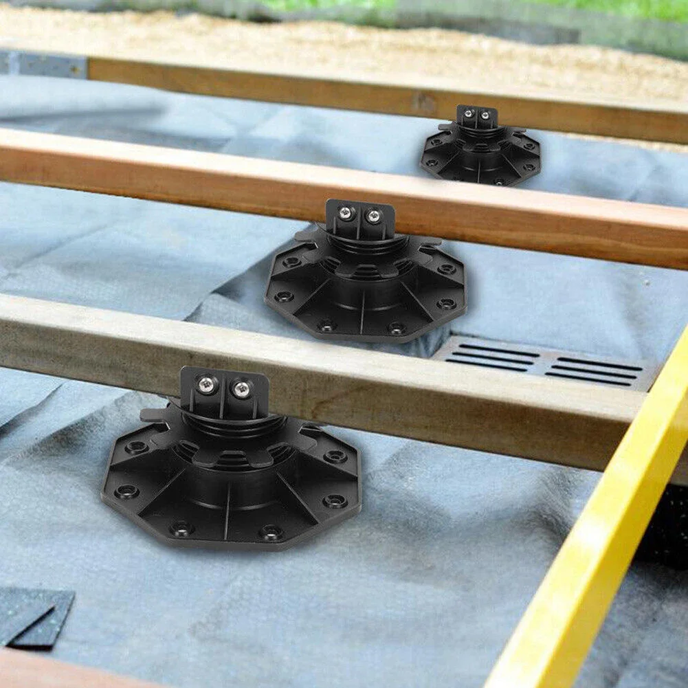 Black Bearing Decking Board Height Adjustable Building Material Booster Stable Strong for WPC Wood Home Decoration Floor Support Pedestal