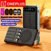 ONEPLUS 50000mAh 4 In 1 Solar Wireless Power Bank Large Capacity Portable Charger Fast Charging External Battery For Phone New