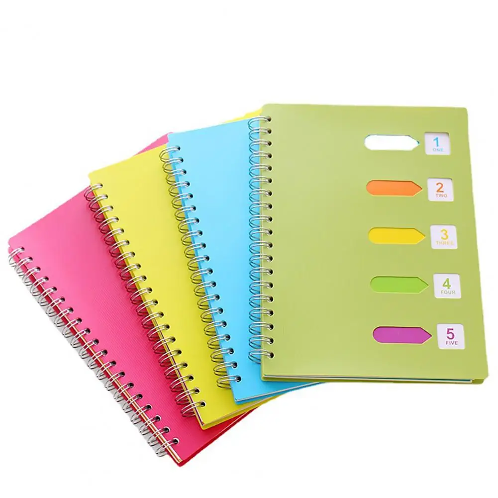 

Planner with Spiral Binding Premium A5/b5 Spiral Notebook with Dividers Thickened Pages for Smooth Writing 5 Subject Coil Ring