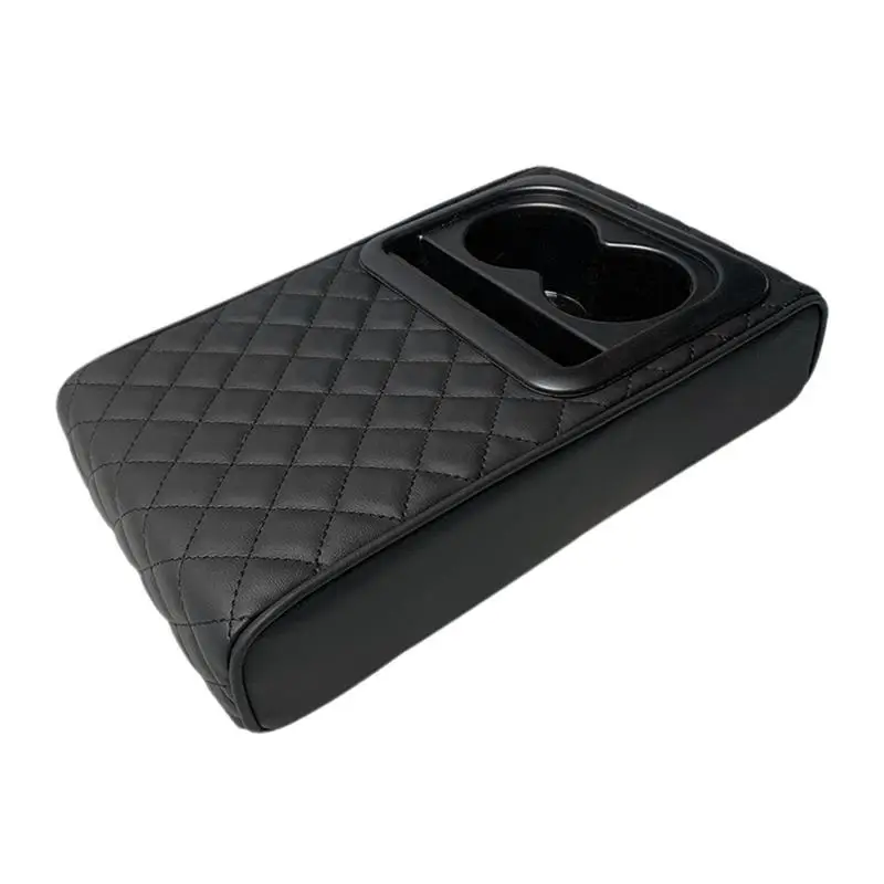 Integrated Pressurized Multifunctional Car Armrest Heightening Pad, Multifunctional Car Armrest Cushion Universal, With 2 Cup Holder, Phone Slot Tissue Box S