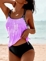 2 Pieces Colorful Printed Tankini Swimwear With Shorts Women Shoulder Strap Swimsuit Sport Beachwear Female Swimming Suit Summer - Image 6