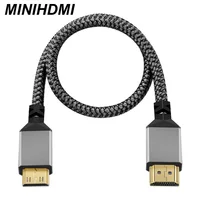 Nylon MINI HDMI To HDMI Cable HDMI2.0 MINIHDMI Male A Male 4K 60HZ HD 1080P  Adapter Converter 1M 2M 3M 5M 10M Wire TV Camera
