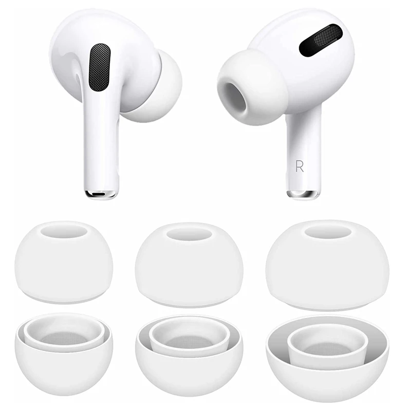 Universelle Ersatz-Ohrstöpsel für Apple Airpods Pro 1. und 2. Silikon-Ohrhörer, Geräuschreduzierungsloch, weiche, bequeme Passform – Detail 7
