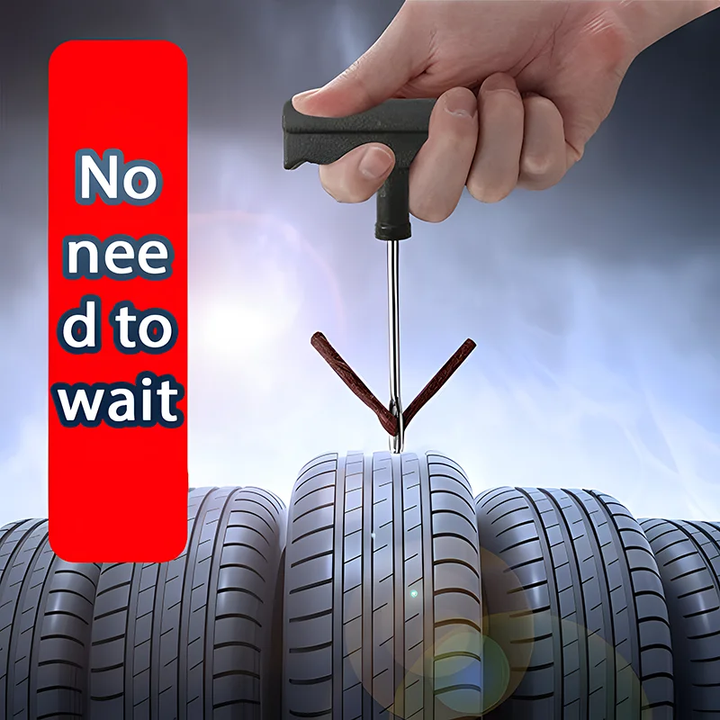 

Car Tire Repair Tool Tire Repair Kit Studding Tool Set Auto Bike Tubeless Tire Tyre Puncture Plug Garage Tools with Rubber Strip