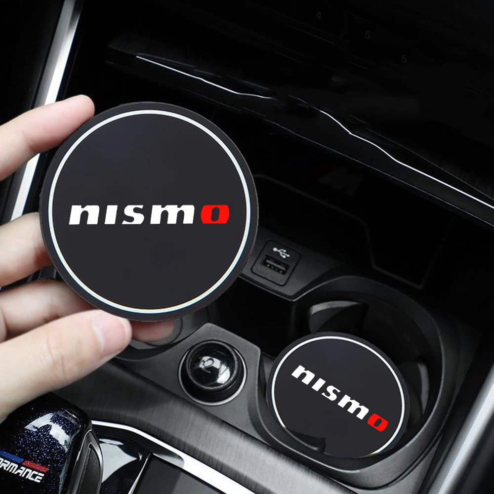 

2Pcs Car Auto Water Cup Slot Non-Slip Mat Anti Slip Water Cup Bottle Holder Mat Accessories for Nissan Nismo car Interior