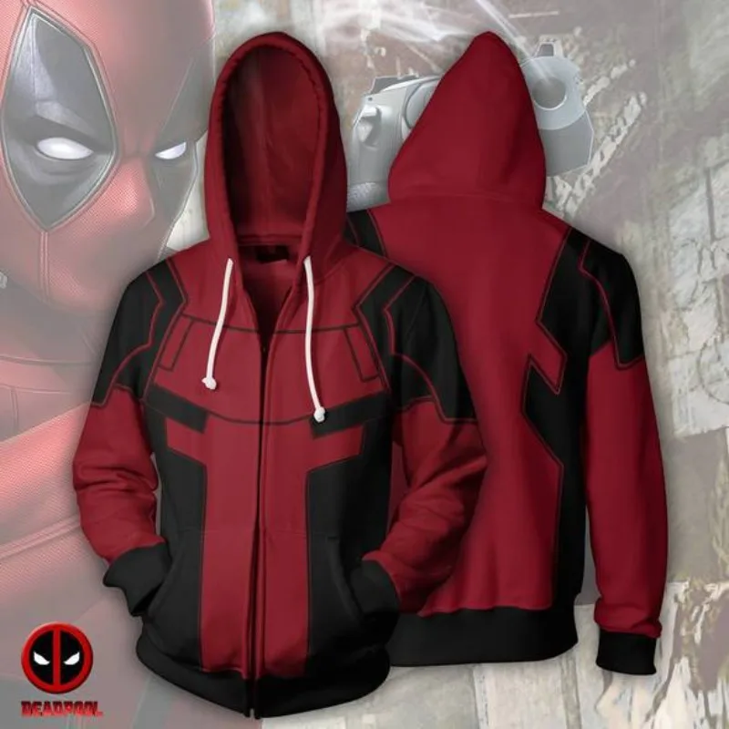 Deadpool Wolverine Superhero Cosplay Hoodie Pullover Casual