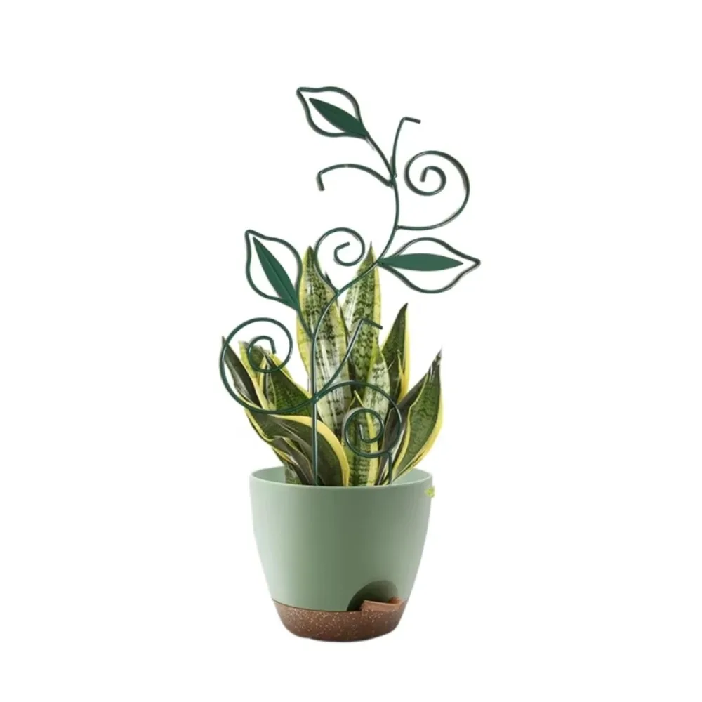 New Metal Climbing Vine Trellis Leaf Shape Stackable Iron Plant Support Fixed Rod Climbing Plant Rack Care