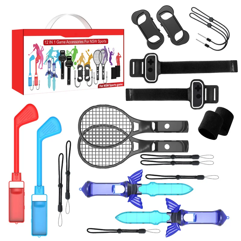 12 in 1 Game Peripherals Packs For NS Switch Lite Oled Console Gamepad Sport sets Motion Sensing Game Accessorries Kits