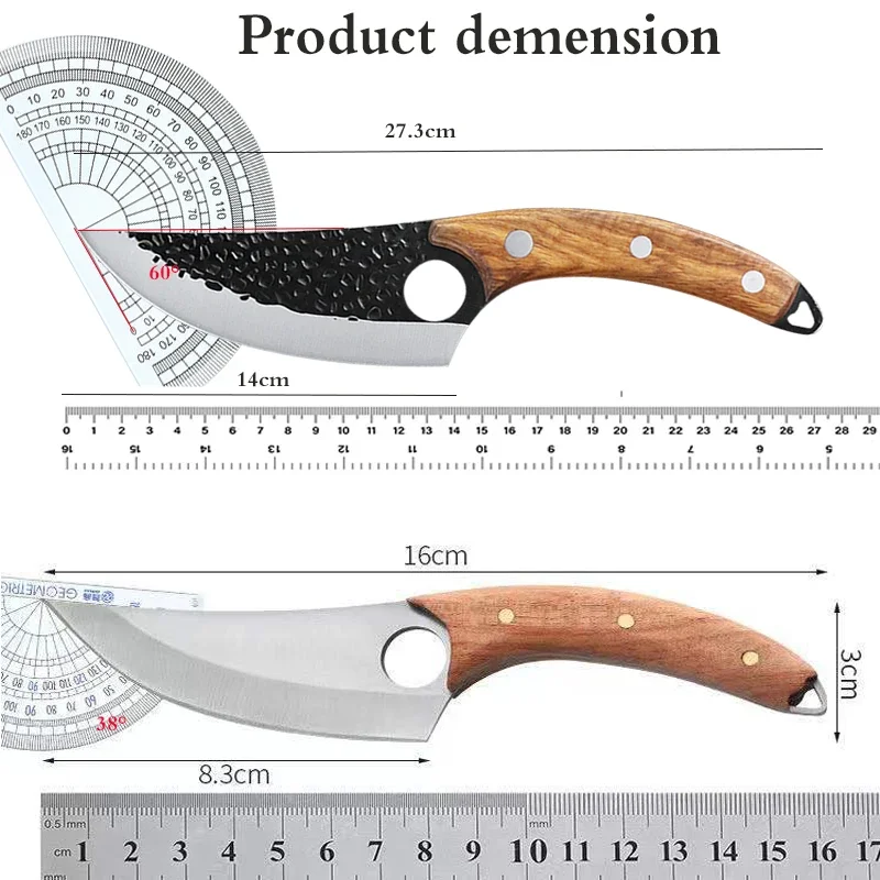 Coltello per mannaia per carne in acciaio inossidabile coltello per frutta per uso domestico coltello per barbecue coltelli per disossare affilati da cucina manico in legno forniture da cucina