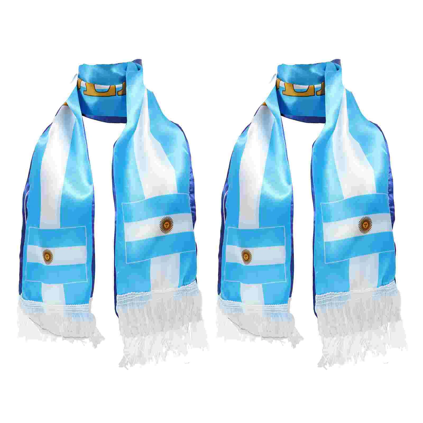 

2pcs Soccer Knit Scarfs Sports Fan Knit Scarfs Football Game Cheering Props