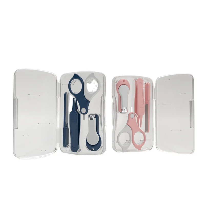 4PCS Newborn Baby Nail Scissor Baby Nail Care Tool Kid Safe Portable Clipper Trimmer Tweezer with Box Children Manicure Kit nail care kit