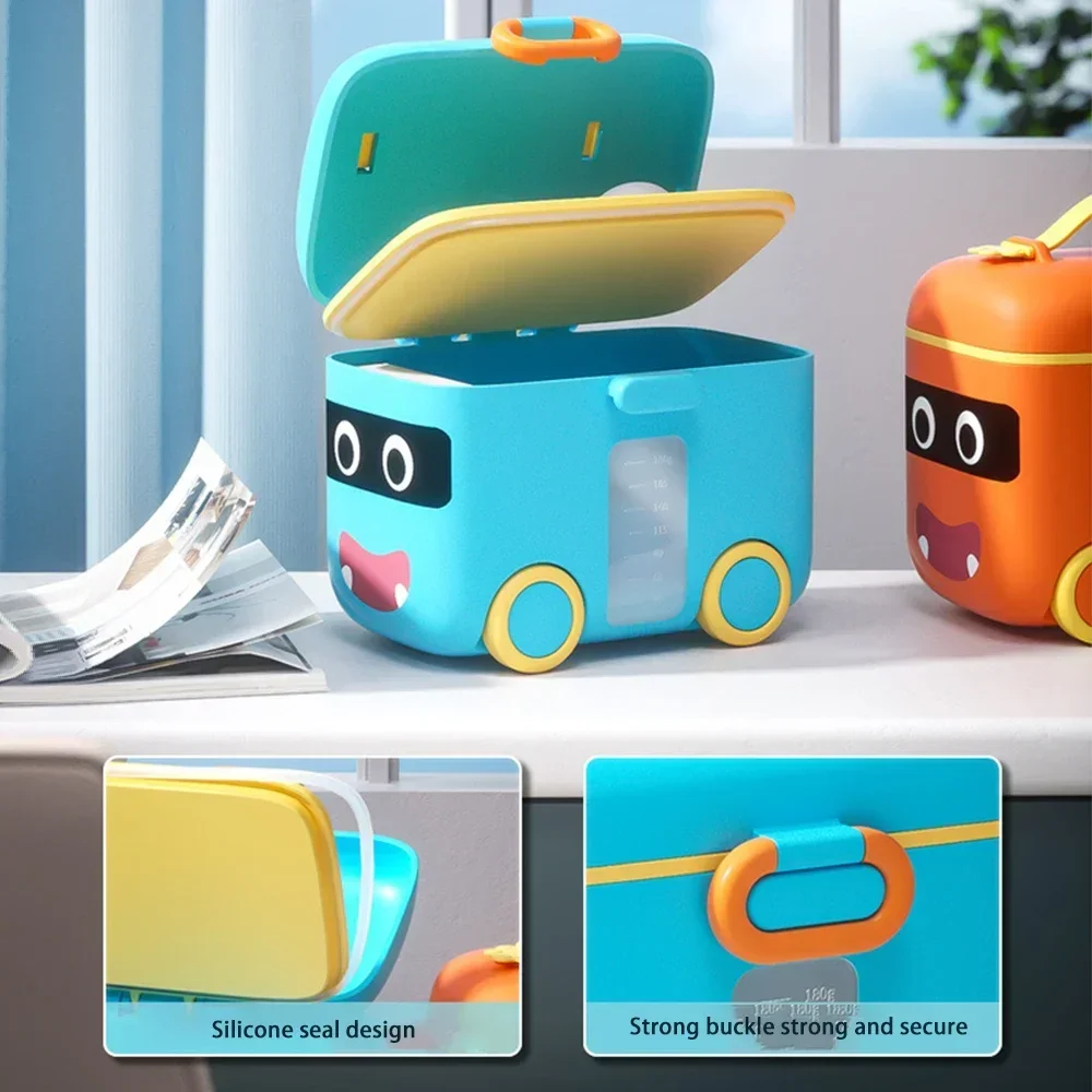 Transparent Scale Line Car Milk Powder Box Formula Crisper Box With Spoon Transparent Outdoor