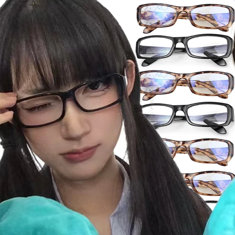 Affordable and stylish Japanese square small frame glasses with anti blue light protection