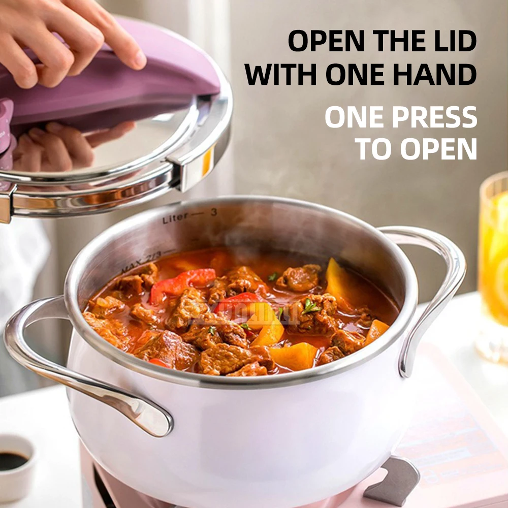 Upgrade 3L Cookware Pressure Cooker 304 Stainless Steel Thickened Pressure Cooker Kitchen Appliances
