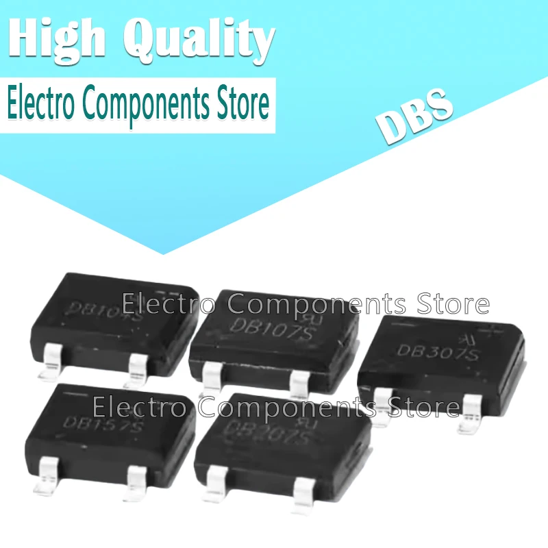 10PCS DB104S DB107S DB157S DB207S DB307S SOP-4 SOP4 SINGLE PHASE GLASS PASSIVATED BRIDGE RECTIFIERS