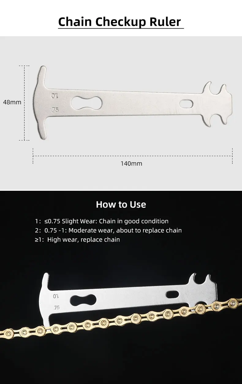 MTB Rennrad Kette Reparatur Kit 6-12S Kette Checker Zange Breaker W/Link Haken Ersatz Pin fahrrad Ersatz Werkzeug Zubehör – Detail 8