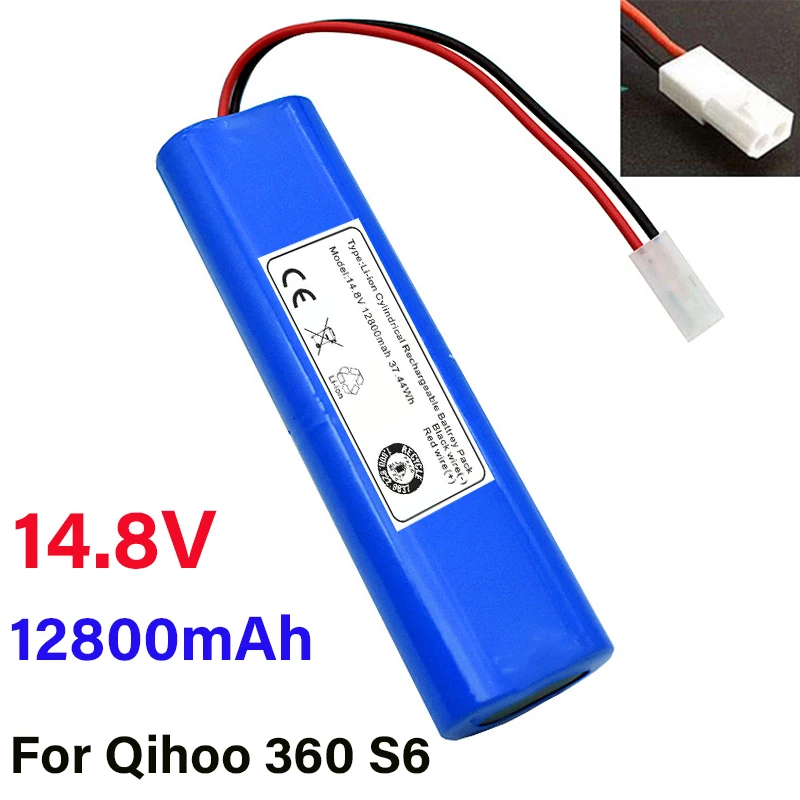 

100% novo 14.8v 12800mah bateria para qihoo 360 s6 aspirador de pó robótico peças reposição acessórios baterias substituição