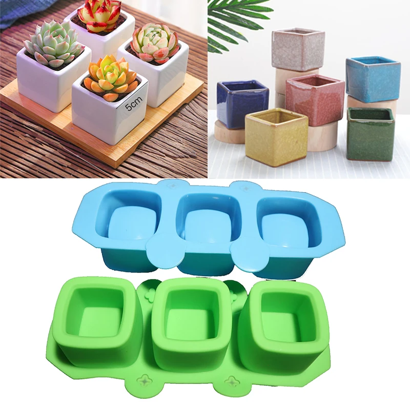 Square Silicone Flowerpot Mold for DIY Planter