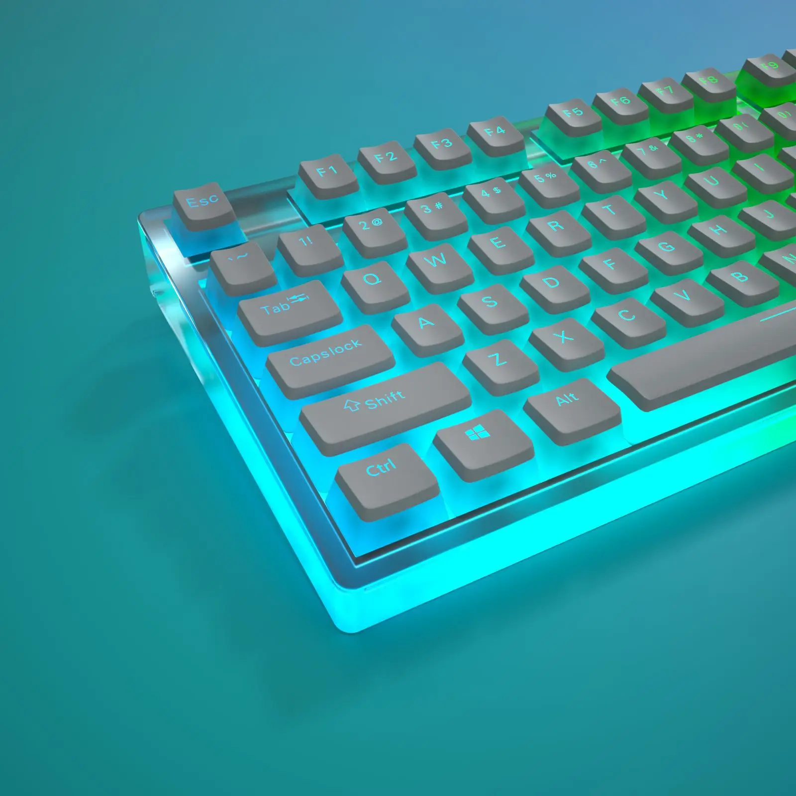 Goodgao-cap Teclado Mecânico Pbt Dual Color Semi Transparente Layout Inglês Altura Original 129 Chaves - Imagem 3