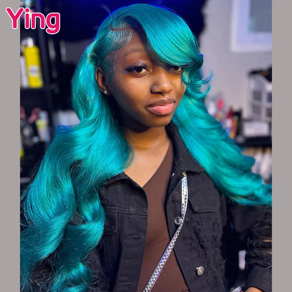 

Ying 12A 200% Emerald Green Colored Body Wave 13x4 Wear To Go Glueless Brazilian 13x6 Lace Front Wig PrePlucked With Baby Hair
