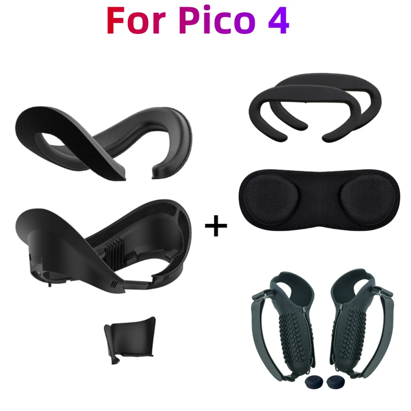 

2023 Hot VR Face Interface Bracket Sponge Face Pad Replacement For Pico 4 VR Headset Washable Sweat-Proof Leather VR Face Cover