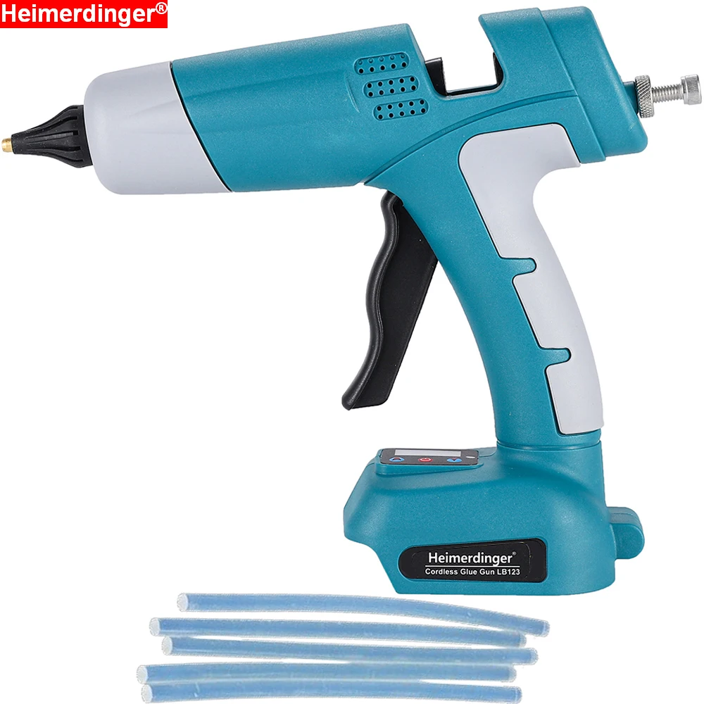 Handheld Cordless Electric Hot Glue Gun for Heimerdinger and Makita 18V Battery, Full Size for Arts & Crafts & DIY,with 5 Sticks