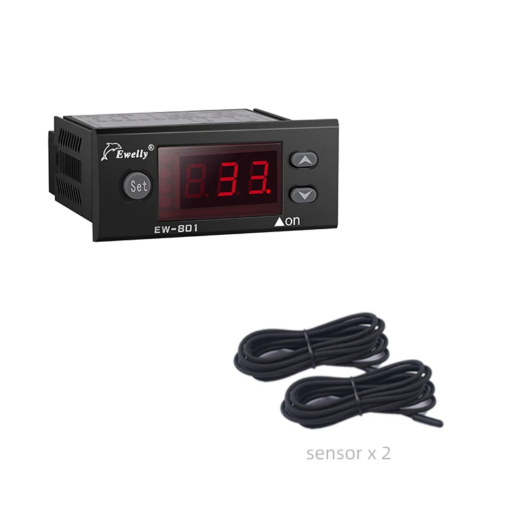 Keenso Temperatuurregelaar op zonne-energie, digitale thermostaat, veelzijdig AC, 220 V, 5 A, voor zonneboiler EW-801AH met sensorsensoren