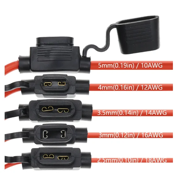 Waterproof Mini Small/Medium Automotive Fuse Holder 18/16/14AWG Insert Fuse 3A 5A 7.5A 10A 15A 20A 40A Standard/Mini/Micro Car Fuse Holder