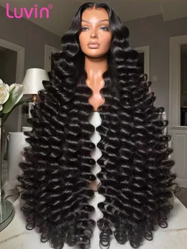 Loose Wave 13x6 Lace Front Human Hair Wig 30 40 Inches Brazilian Water Deep Wave 13x4 HD Lace Frontal Wig Curly Wigs For Women 1