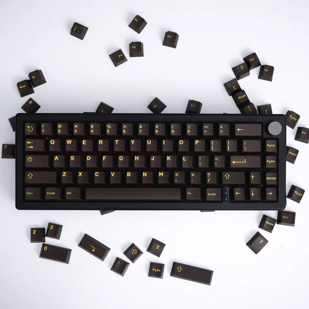 

Semi-transparent Black Gold/black Cyan Cherry Keycaps 120 Keys 2-color Molding Suitable for MX Switch Mechanical Keyboards