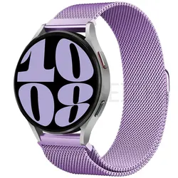 Sleek Milanese Loop Metal Magnetic Watch Band - Universal 20mm/22mm Strap for 20MM watch band (Lavender 22)