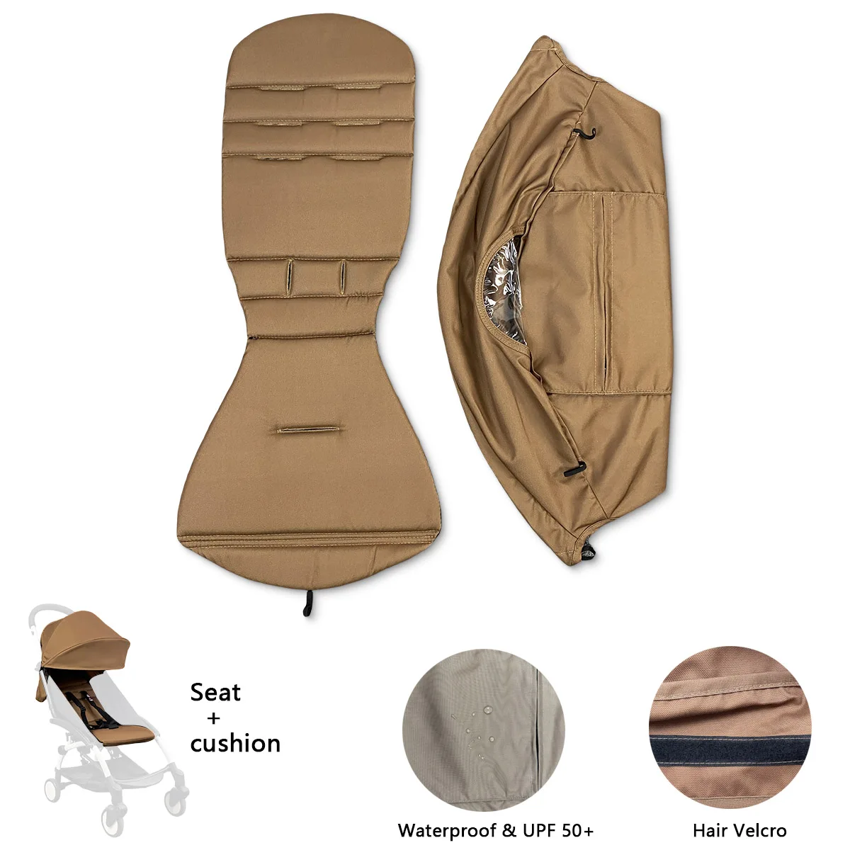 175 Stroller Accessories Canopy Cover Seat Cushion Compatible With Babyzen YOYO Cover Seat Mattress With Back Zipper Pocket