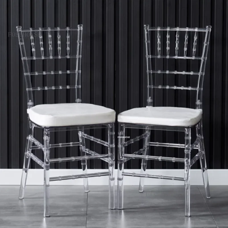 TG Crystal Design Dining Chair Hotel Commercial Furniture Outdoor Wedding Chair Banquet Transparent Leisure Back Chairs For Even